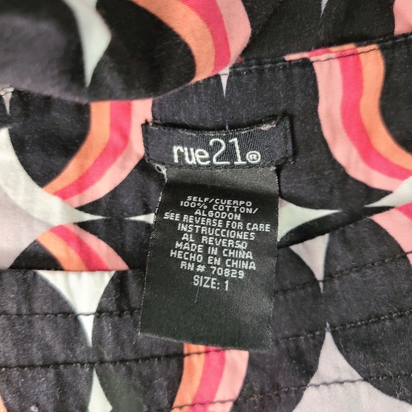 🍉 Rue21 Black Pink Gray Skirt Size 1 - Picture 4 of 4